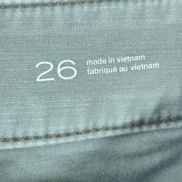 Pilcro Anthropologie Wanderer Pant 26 Green Mid Rise Double Front Utility - Picture 11 of 16